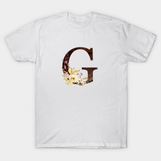 Floral Monogram G Lovely Autumn Foliage T-Shirt